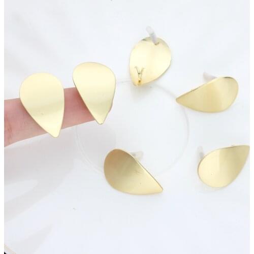 Golden Zinc Alloy Tear Water Drop Earrings Base Connectors 6pcs/lot 16*25mm For DIY Drop Earrings Making Accessories