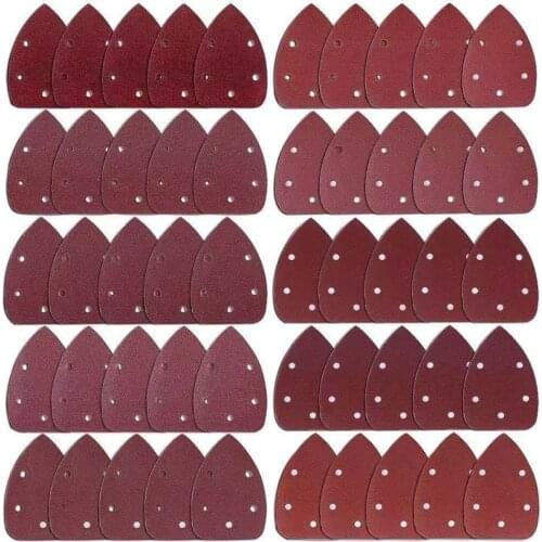 50 Pieces Mouse Detail Sander Sandpaper Sanding Paper Hook and Loop Assorted 40/ 60/ 80/ 100/ 120/ 180/ 240/ 320/ 400/ 800 Grit