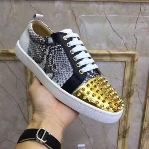 Size 36-48 Fashion Genuine Leather Shoes For Men And Women British Multi-Strap Rivet Shoes Lace-up Hip Hop Streetwear Footwear