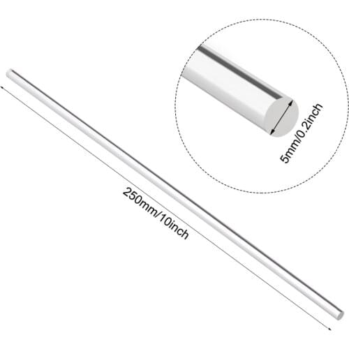 Uxcell 2pcs 5mmx250mm/6mmx250mm/8mmx250mm/12mmx12mmx250mm/15mmx15mmx250mm Clear Solid Acrylic Round/Hexagon Rod PMMA Bar New