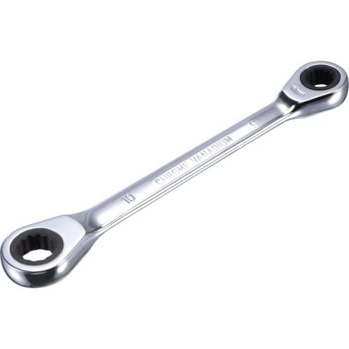 Uxcell Metric 8mm x10mm Double Ring Gear Ratchet Spanner Wrench Spanners Tool 72 Teeth