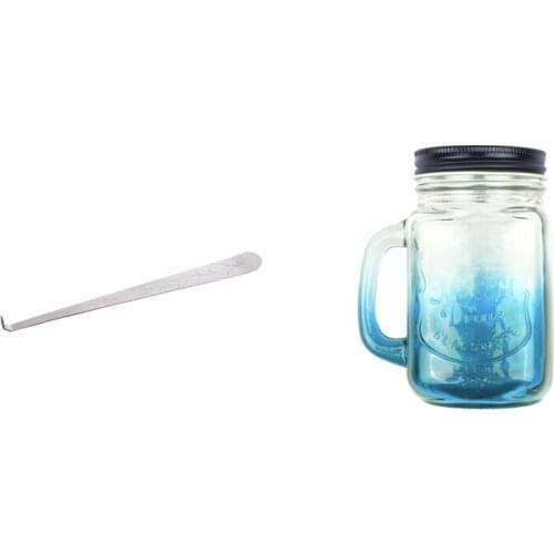 Carved Patterns Put Out Extinguish Candle Wick Dipper Snuffer with Vintage Mason Glass Drinking Jar Bottles Cup