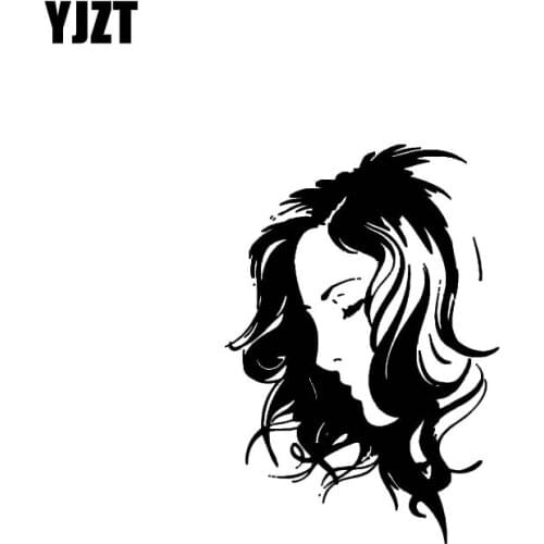 YJZT 8.6*12.3CM Peaceful Graceful Girl Covering The Body Popular Fashion Style Black/Silver Vinyl Decal Car Sticker C20-0437