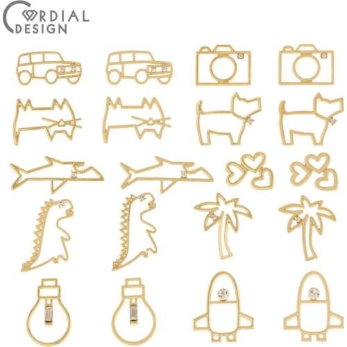 Cordial Design 50Pcs Jewelry Accessories/Rhinestone Charms/Bracelet Connectors/Hand Made/DIY Earring Making/Pendant For Necklace