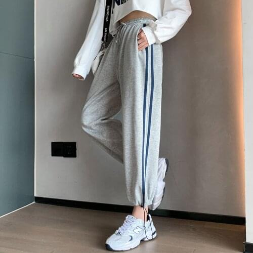 Sportswear Womens 2021 Spring And Autumn Thin Korean Loose Legged Casual Harem Pants Streetwear Joggers Sport College Trend