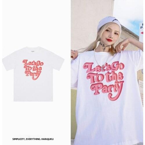 Women T-shirts Ulzzang Harajuku Letter Print T-shirt Female Summer Casual Short Sleeve Oversized T-Shirt Streetwear Tops Clothes