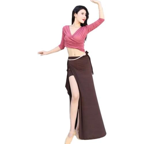 Women Belly Dance Costume Set Bellydance Practice Training Suit Autumn Winter Long Sleeve Skirt Stage Performance Show Dress Set