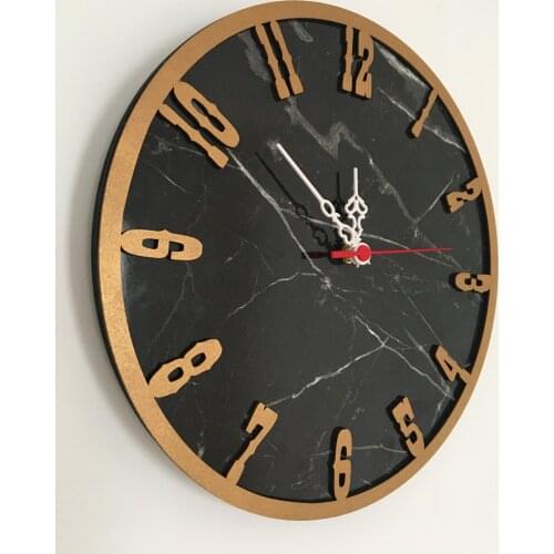 North Designed Bendir Gold Decorative Wall Clock 30 Cm