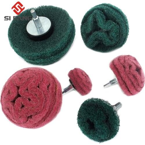 1Pc Scouring Pad Grinding Head Dremel Accessorie Nylon Fiber Polishing Wheel Grinder Brushes Tool 1/4" Shank 180#/320