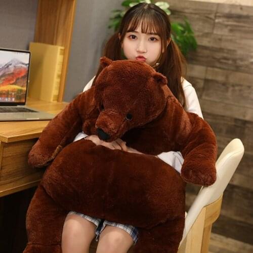 100cm Huge Teddy Bear Plush Toy Stuffed Soft Plushie Cute Brown Bear Accompany Doll Toys for Kids Girls Birthday Valentine Gift