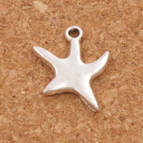 120pcs Smooth Wriggling Sea Star Starfish Spacer Charm Beads Tibetan Silver Pendants Jewelry DIY L117 14x17.5mm