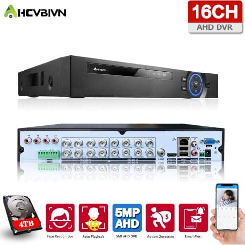 16 Channel AHD DVR 5MP 16CH AHD/CVI/TVI DVR 2592*1944 5MP CCTV Video Recorder Hybrid DVR NVR HVR 6 In 1 Alarm Security System