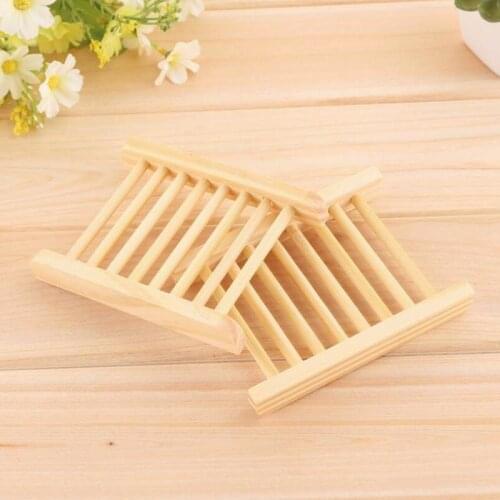 Natural Bamboo Wooden Soap Dish Wooden Soap Tray Holder Storage Soap Rack Plate Box for Bath Shower 200pcs/lots