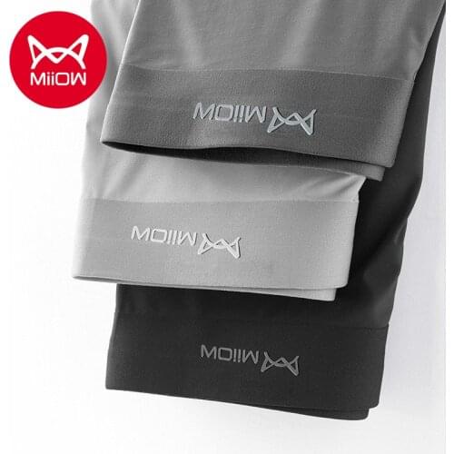 3 PCS of MiiOW Underwear Mens Ice Silk Thin Breathable Graphene Antibacterial Seamless Mens Boxer Briefs Boxer Briefs