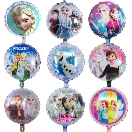 50Pcs 18inch Disney Princess Foil Balloons Elsa Frozen Birthday Party Balloon Baby Shower Girl Birthday Party Decorations Kids