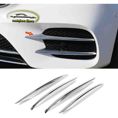 ABS Chrome for Mercedes Benz E Class 2016 2017 2018 Accessories Auto Front Fog Lamp Eyebrow Decoration Cover Trim Car Styling