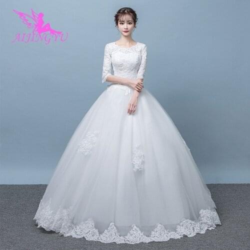 AIJINGYU 2021 2020 elegant Customized new hot selling cheap ball gown lace up back formal bride dresses wedding dress WK381