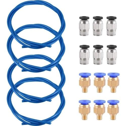 3D Printer Accessories 1.5M PTFE Tube Ptfe Blue Tubing PC4-M6 PC4-M10 Connector for 3D Printer 1.75 mm Filament