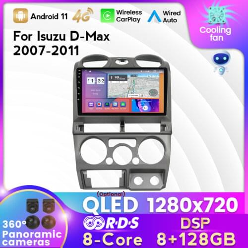 1280*720 IPS Android 11 GPS Car Radio For Isuzu D-Max 2007-2011 Multimedia Player DSP Carplay 6G 128G Stereo No 2 din DVD 9 inch
