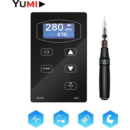 1 Set Wireless Auto Rotary MTS Derma Therapy Makeup Tattoo Pen Machine Digital Controller For Eyebrow Lip Line Permanent Makeup