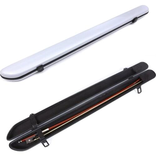 White Violin Cello Bow Case Carbon Fiber Bow Box Hold 2pcs Strong Light Bow Bag