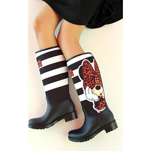 Ç20203Siyah Pink Potin Black Women Boots Ç20203