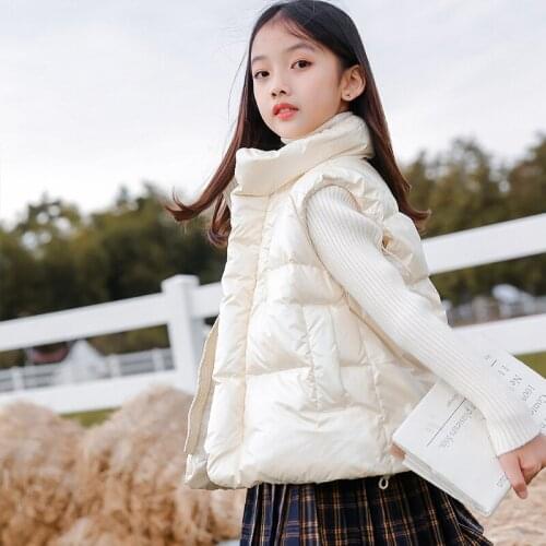 5-11 years children girl winter clothes 95% White duck down jacket vest 2020 kids winter jacket warm vest coat girls winter coat