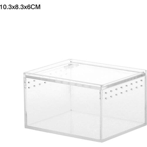 Reptile Breeding Box Clear Acrylic Reptile Feeding Multipurpose Terrarium For Insect Tarantulas Amphibians Caterpillars Snail