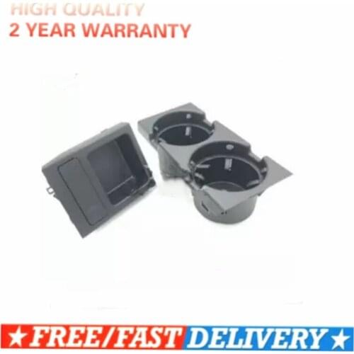 Dual Hole Car Front Center Console Storage Tray Box Coin + Cup Drink Holders For 1999-2006 BMW E46 3 Series 328I 51168217957