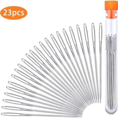 LMDZ Big Eye Needles Blunt 6.5cm Long Large Hole Sharp Sewing Kniting Embroidery Tool Hand DIY Needlework, 23 Pieces