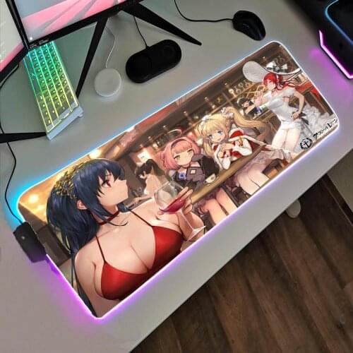 RGB Anime Notebook Game Player Big Mouse Pad LED Light with USB Interface Sexy Girl Gaming Keyboard Desk Mat Mini Pc Mousepad Xl