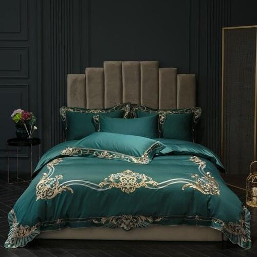 38New arrivel 600TC Egyptian bedding sets Red Green Peach bed set queen king size duvet cover Fitted bed sheet set parure