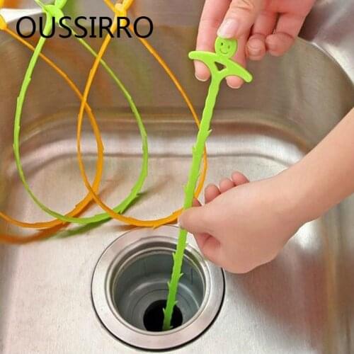 2pcs Kitchen Sink Tub Dredger Bathroom Hair Cleaning Dredger Brush Pipe Toilet Tools Creative Kitchen Bathroom facilities