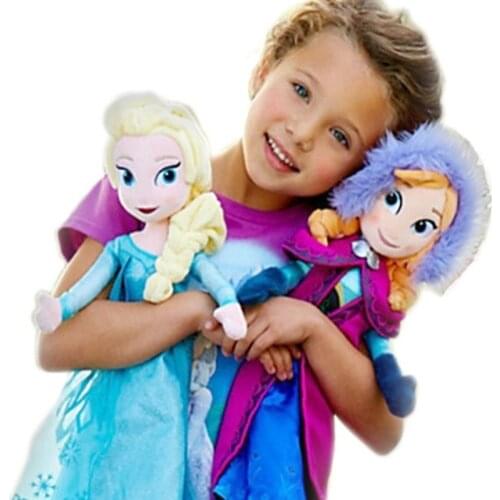 50cm Frozen 2 Princess Anna Elsa Dolls Snow Queen Princess Anna Elsa Doll Toys Stuffed Frozen Plush Kids Toys Christmas Gifts