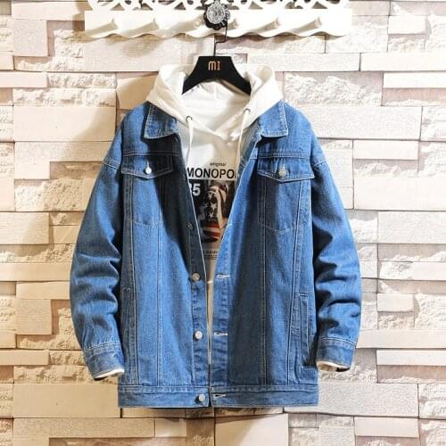 New Autumn Washed Denim Jacket Men Casual Solid Color Lapel Single Breasted Jeans Jacket Men Spring Slim Fit Quality Men Jackets