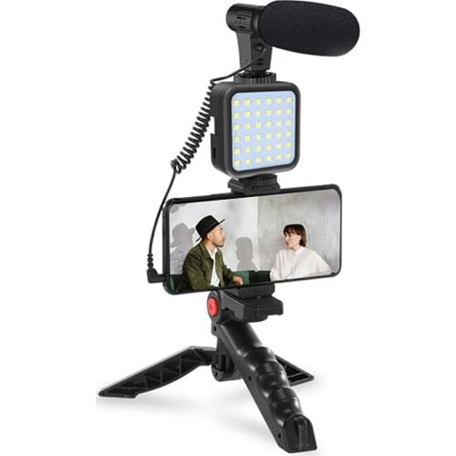 Smartphone Vlogging Kit LED Camera light with Tripod and Phone Holder Video Recording Equipment Light Tripod For Indoor Outdoor