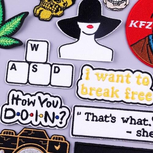 Letter Patch Iron On Patches For Clothing Cartoon Pacthes Women Patch Applique Flower Iron Stripes On Clothes DIY Accessories