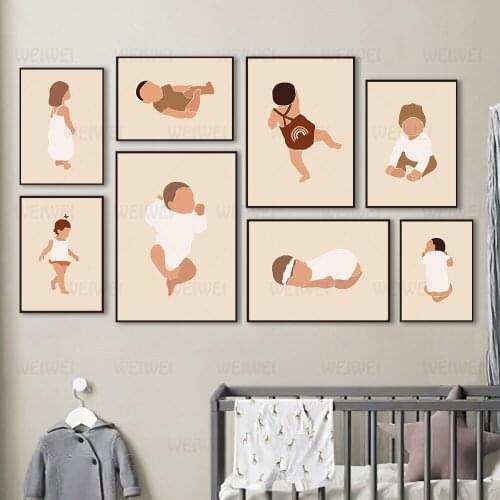 Canvas Wall Art Nursery Newborn Baby for Kids Bedroom Print Boy Girl Art Paingting Pictures Nordic Posters Prints Decor Weiwei