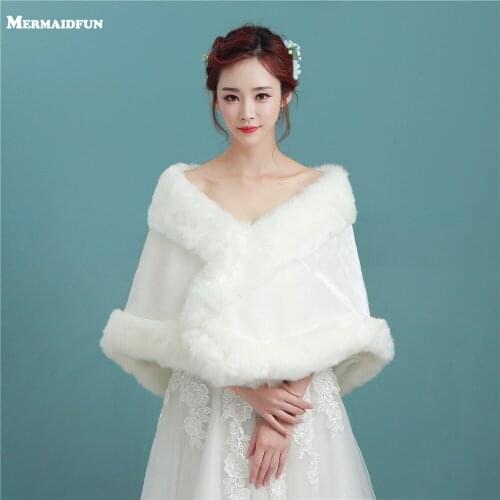New Winter Faux Fur Warm Bridal Wraps Beautiful Boleros Bridal Jacket Wedding Accessories