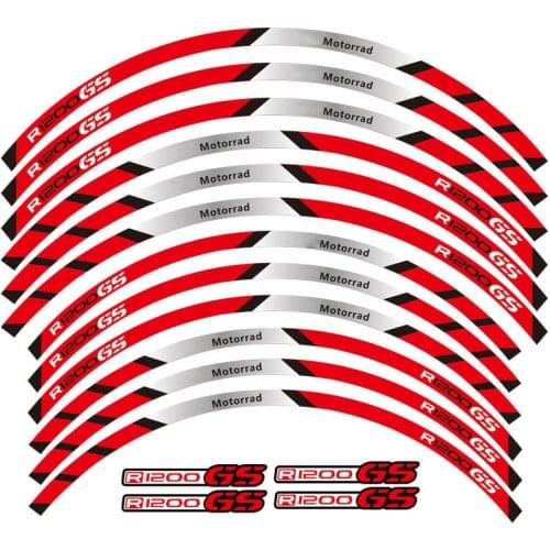 New high quality 12 Pcs Motorcycle Wheel Sticker stripe Reflective Rim decals For BMW R1200GS r1200 gs