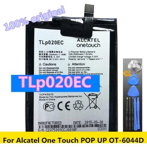 Original New 2000mAh TLp020EC Battery For Alcatel POP UP 6044D 6044 6044D Mobile Phone Battery