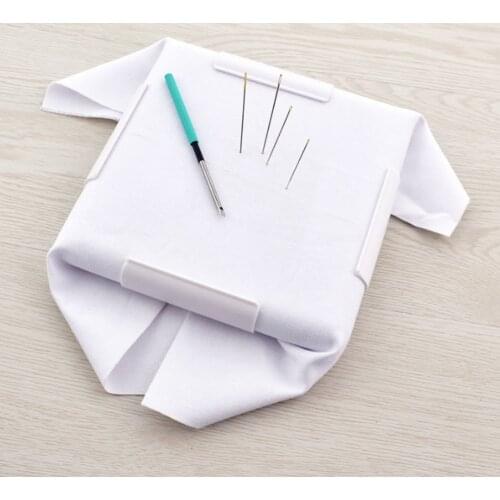 5 size Plastic Handheld Square Shape Embroidery Plastic Frame Hoop Cross Stitch Tool White Stitching Cloth Support Frames DIY