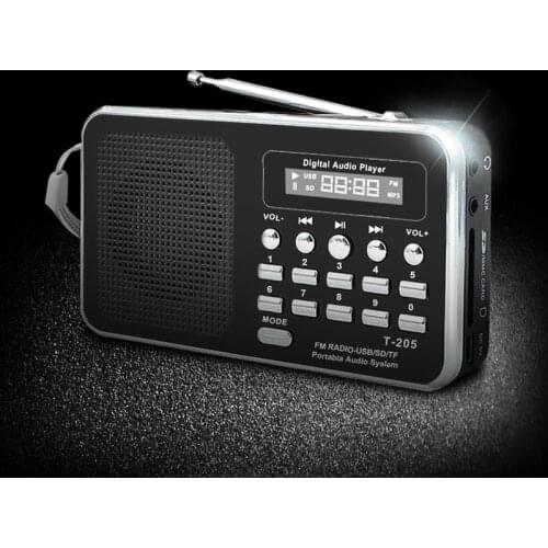 Portable Mini Am Fm Radio Stereo Speaker Support Sd/Tf Card With Usb(Black)
