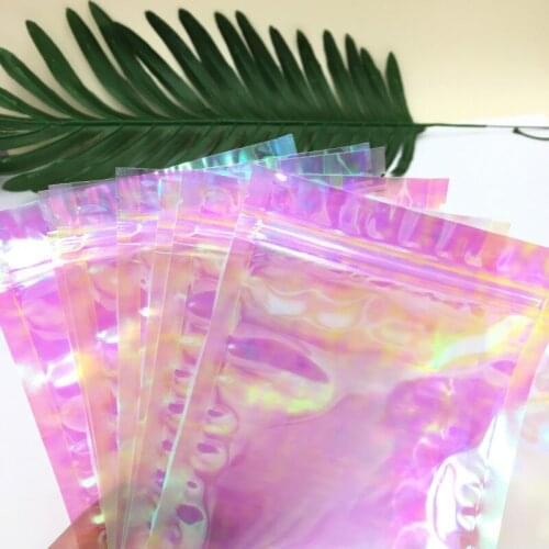 50pcs/lot Empty Holographic Bags for Eyelashes and Eyelash Applicators Lash Packaging