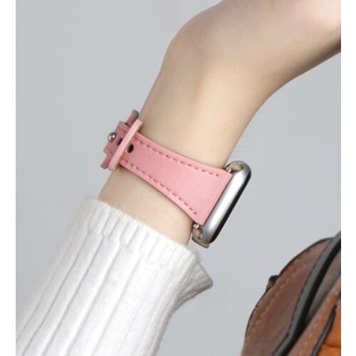 Genuine Leather Watchbands For Apple Watch 6 SE Band 44mm 40mm Replacement Strap For Applewatch 42mm 38mm iWatch 5 4 3 2 1 Bands