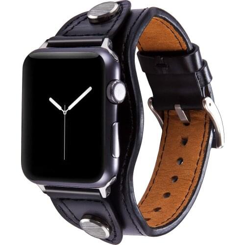 Leather Strap compatible Apple Watch 6 5 4 SE 44mm 40m Comfortable fashion replacement bracelet band for iwatch 3 2 1 38mm 42mm