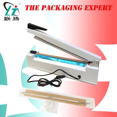 Manual Impulse Sealer Heat Plastic Bag Sealer With Date Mold Sealing Machine Metal Case 8mm Wide Seal Width Free Shipping