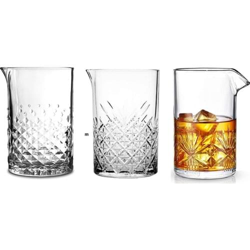 Cocktail Mixing Glass bartender Beaker Cocktail Stirring Glass with Thick Weighted Bottom Professional Bar Beaker Mixing Glass