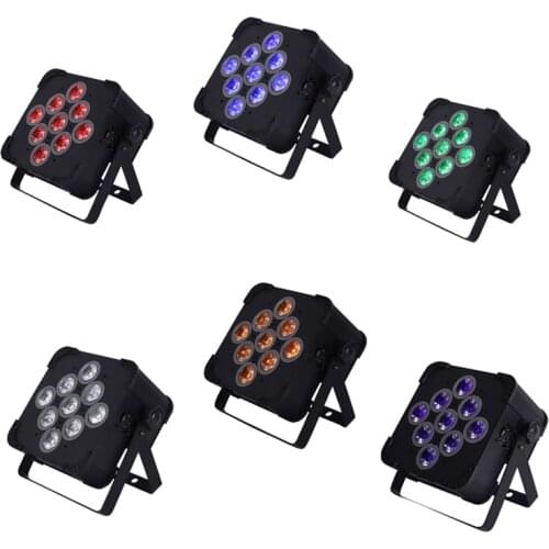6X LOT DMX Disco Dj Battery Powered Party LED Par Lighting 5in1-9x15w RGBWA LED Stage Lighting