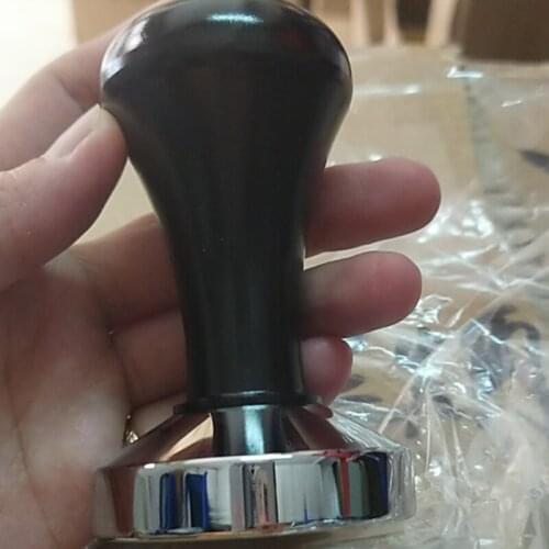 LBER 51 MM Espresso Coffee Tamper Black Coffee Tamper Machine Press Flat Base Barista Accessories Coffee Bean Press